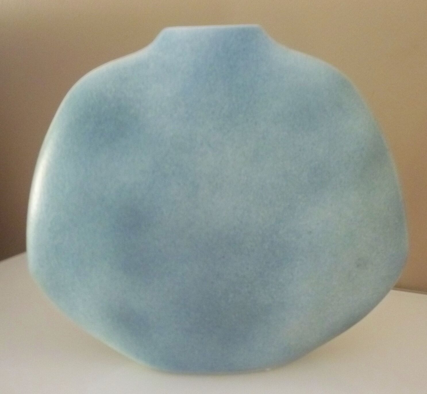 Lens vase designed by Yves Mohy, glazed ceramic by Virebent, 1970s