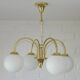 Elegant Gold Vintage Chandelier Mid Century Hollywood Regency Hanging Lamp