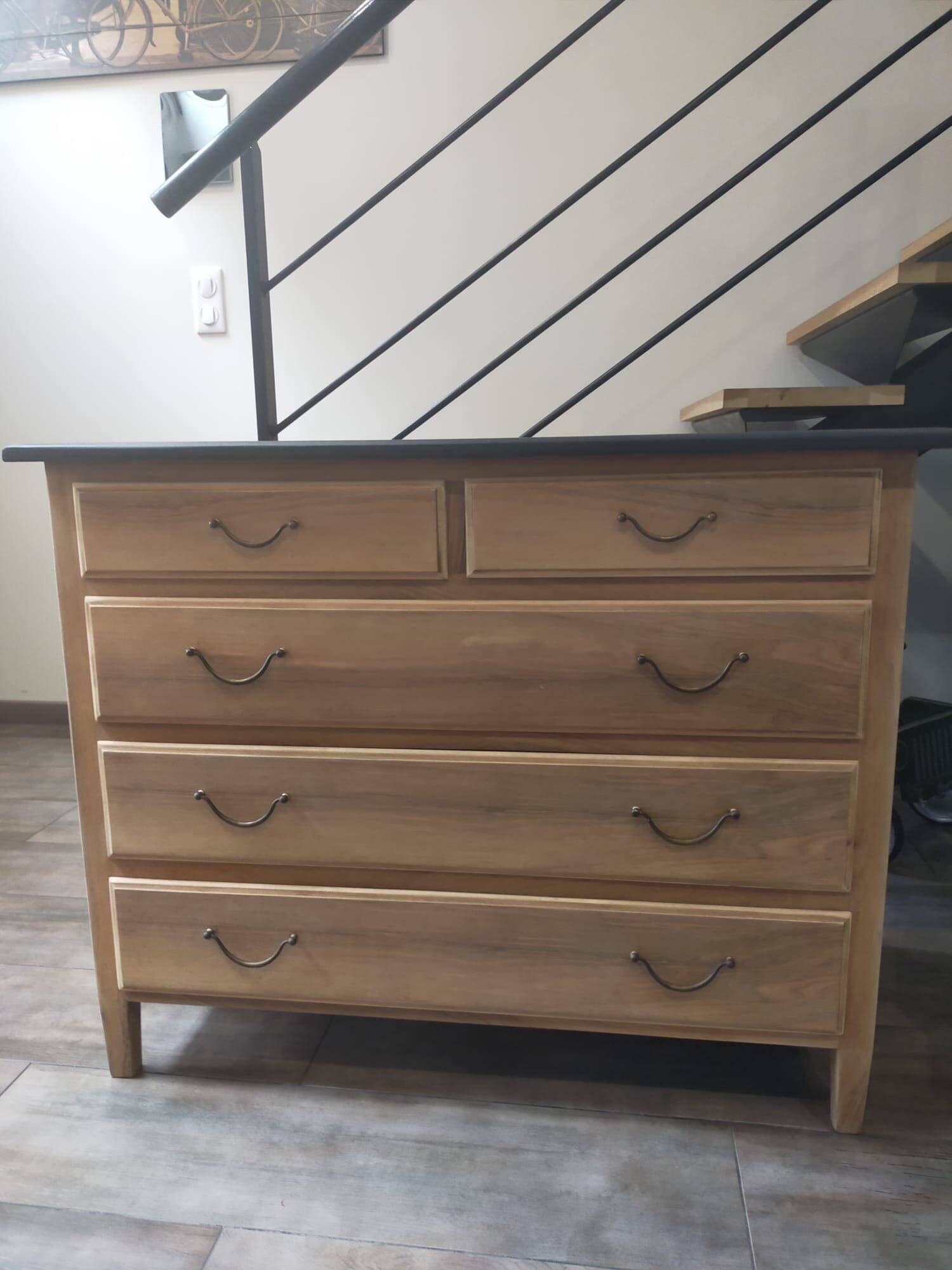 Renovated old wooden chest of drawers