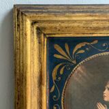 Old golden frame Little Samuel in prayer