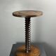 Midcentury brutalist wood turned side table in the style of Charles Dudouyt