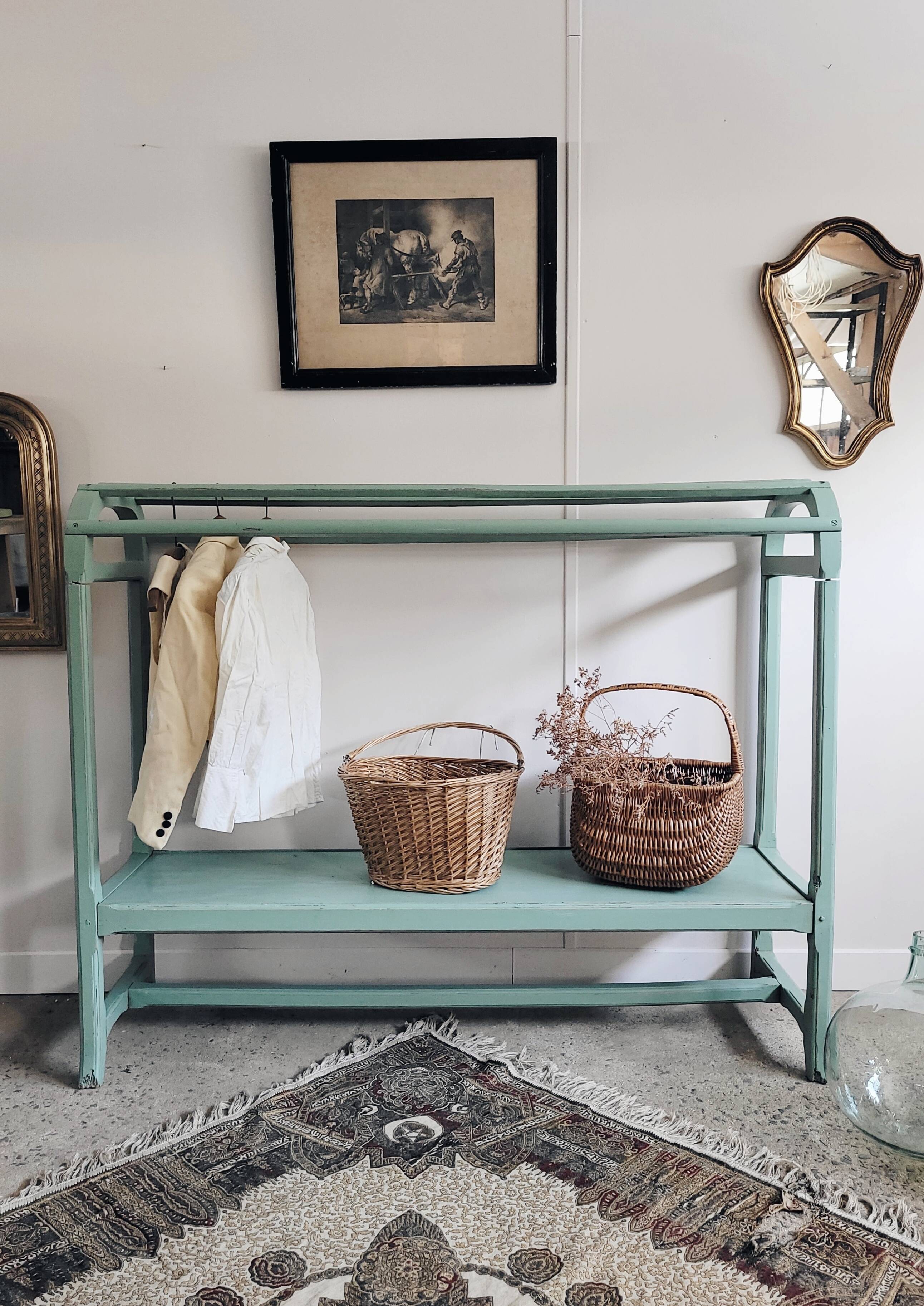 Entrance wardrobe saying "Throw clothes"