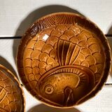 Series of 5 plates Sarreguemines fish