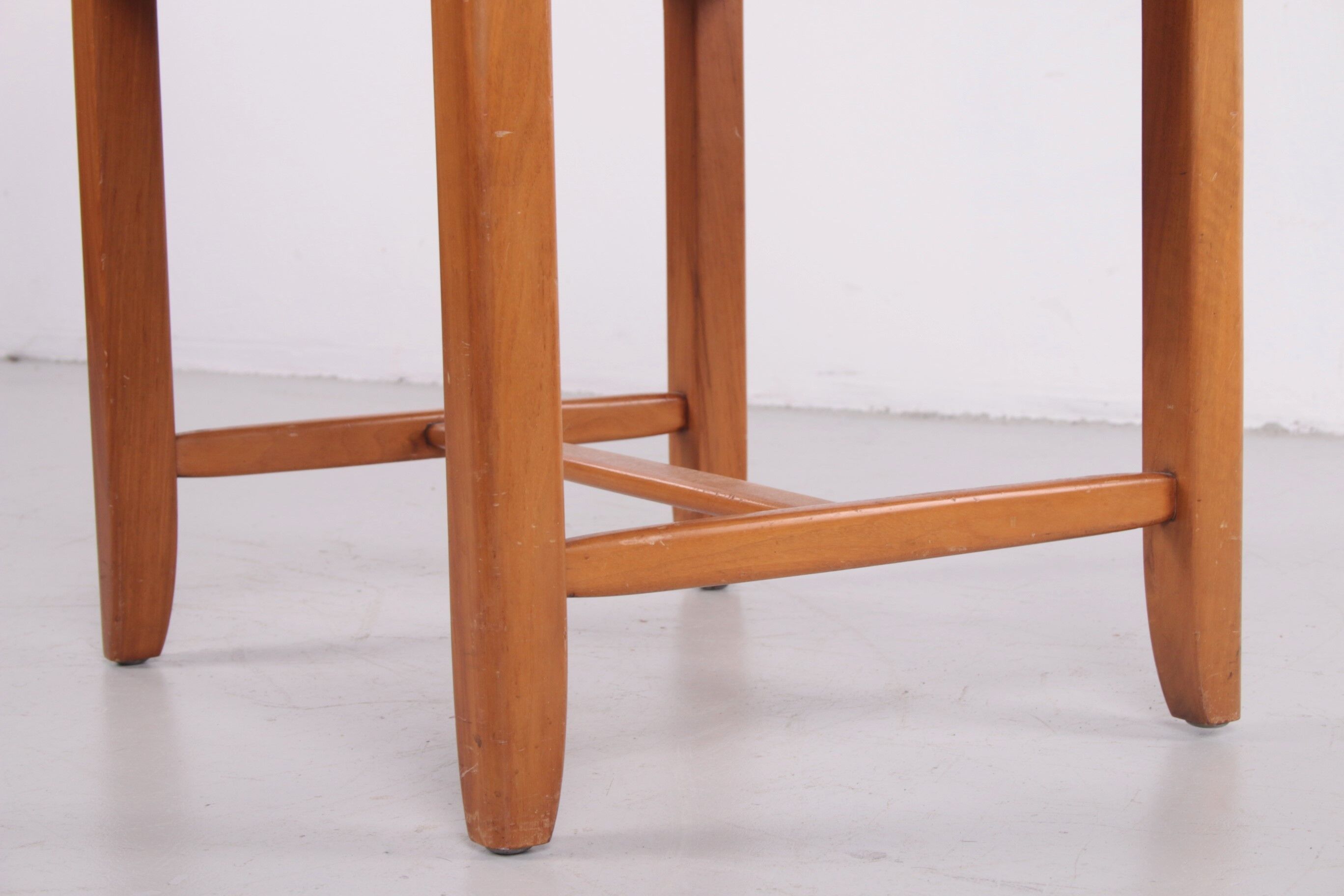 Danish beech wood sidetable / stool, 1960s