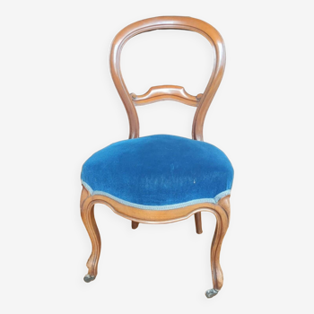 Old Louis Philippe chair/royal blue velvet