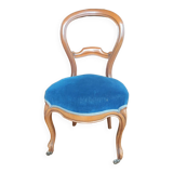 Ancienne chaise Louis Philippe/velours bleu roi