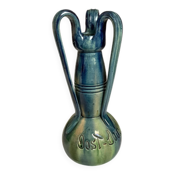 Ancient vase with 3 handles, Oost Duinkerke style, Thulin, Belgium.