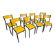 Set of 8 yellow mullca 510 chairs