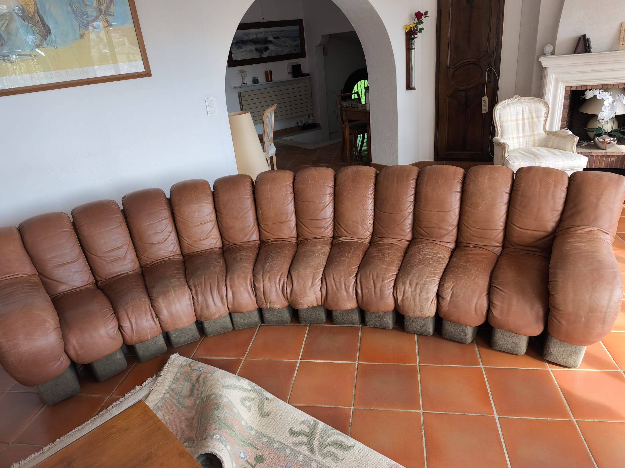De Sede 14-piece leather sofa