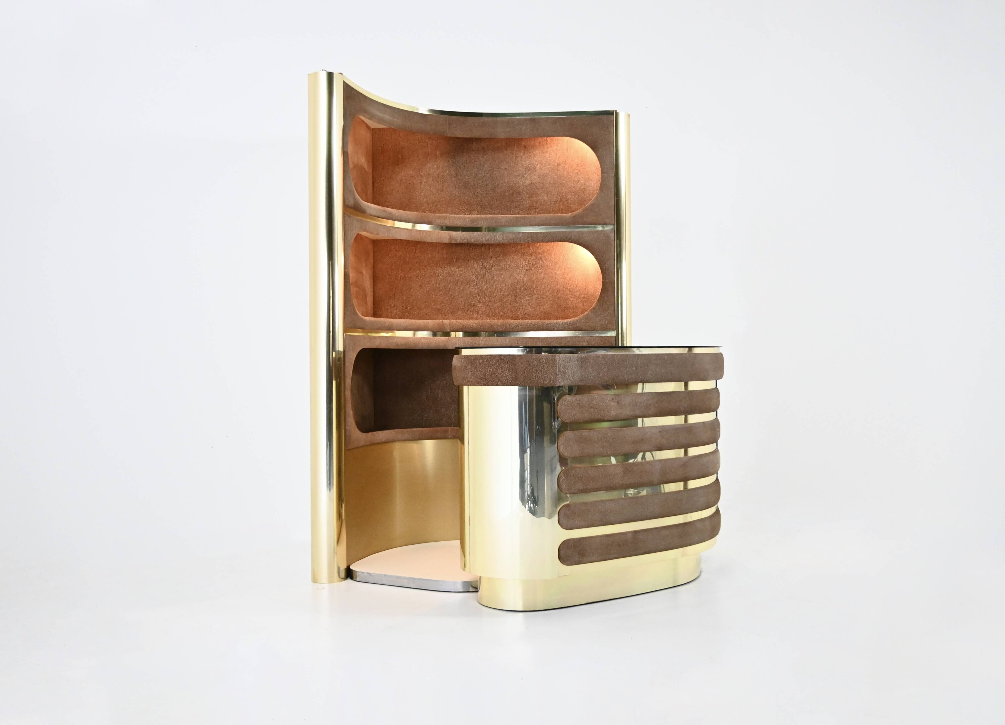Bar set attributed to Willy Rizzo, 1970s.