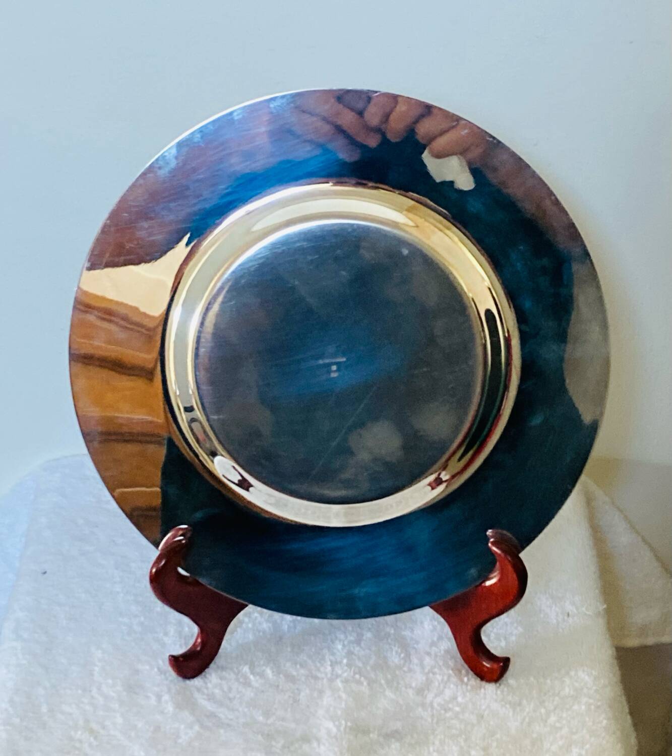 Petrossian silver-plated metal dish, hallmarked, France