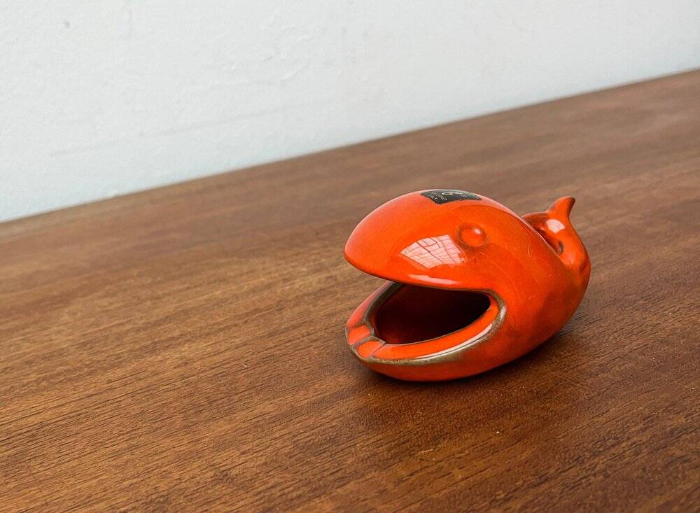 Whale Figurine Ashtray in Ceramic by Ceramica D'Arte, Salerno, Italy, 1970s