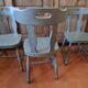 Série de 4 chaises bistrot anciennes en chêne GRISE