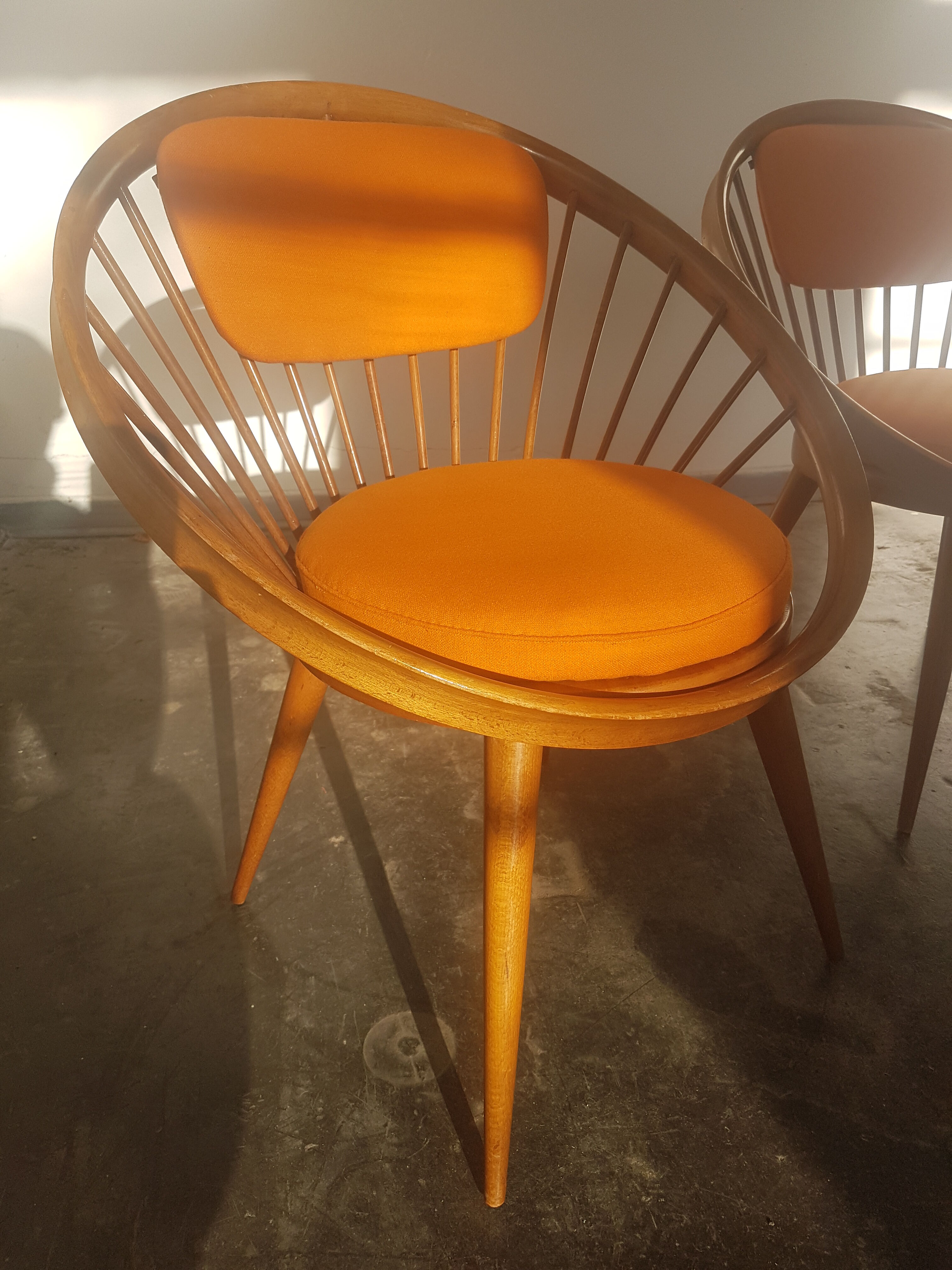 A pair of vintage circle chairs by Yngve Ekstrom