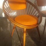 A pair of vintage circle chairs by Yngve Ekstrom