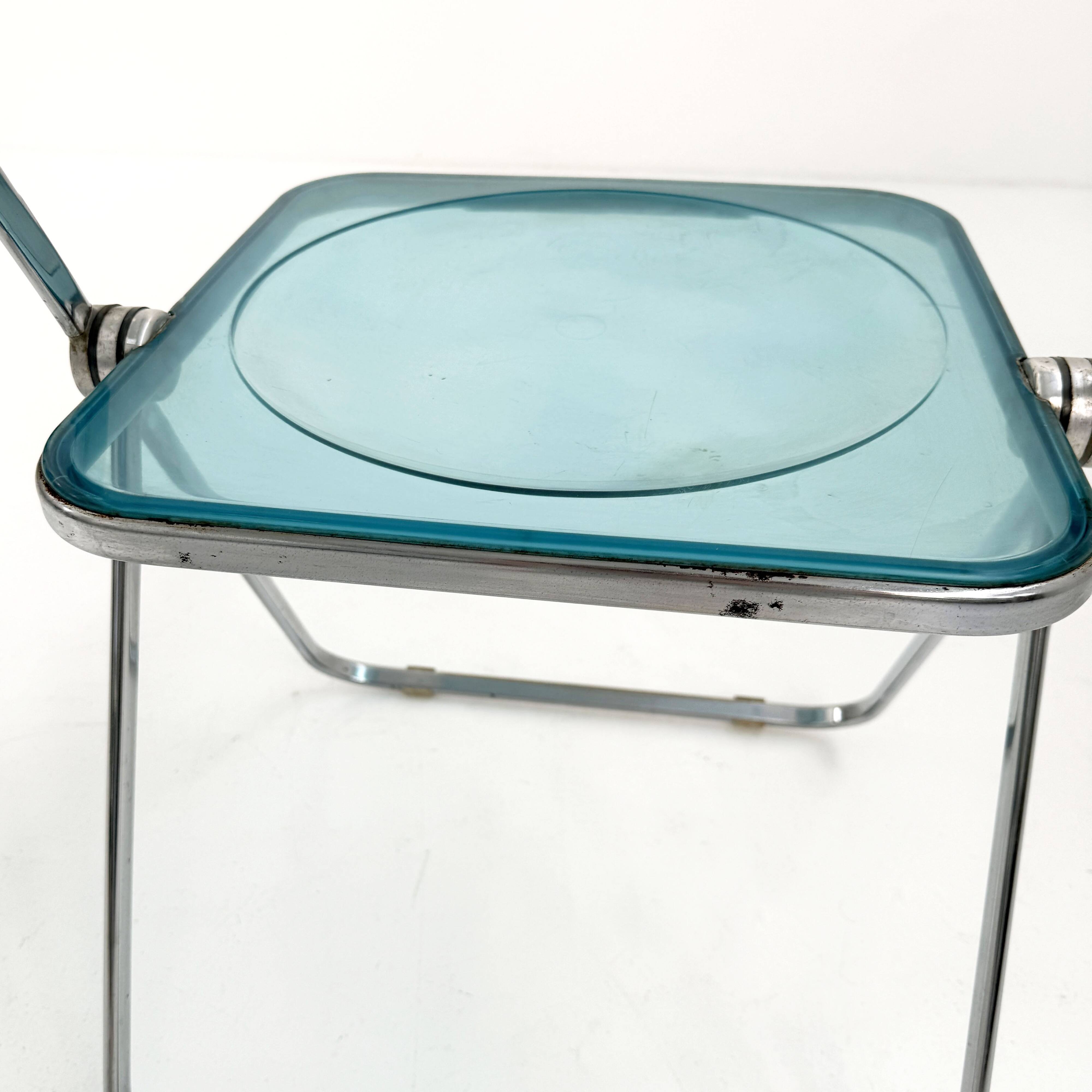 Chaise Plia Bleue par Giancarlo Piretti pour Castelli, 1960