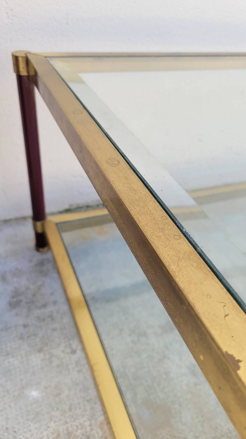 Jansen style brass designer coffee table - 1970s