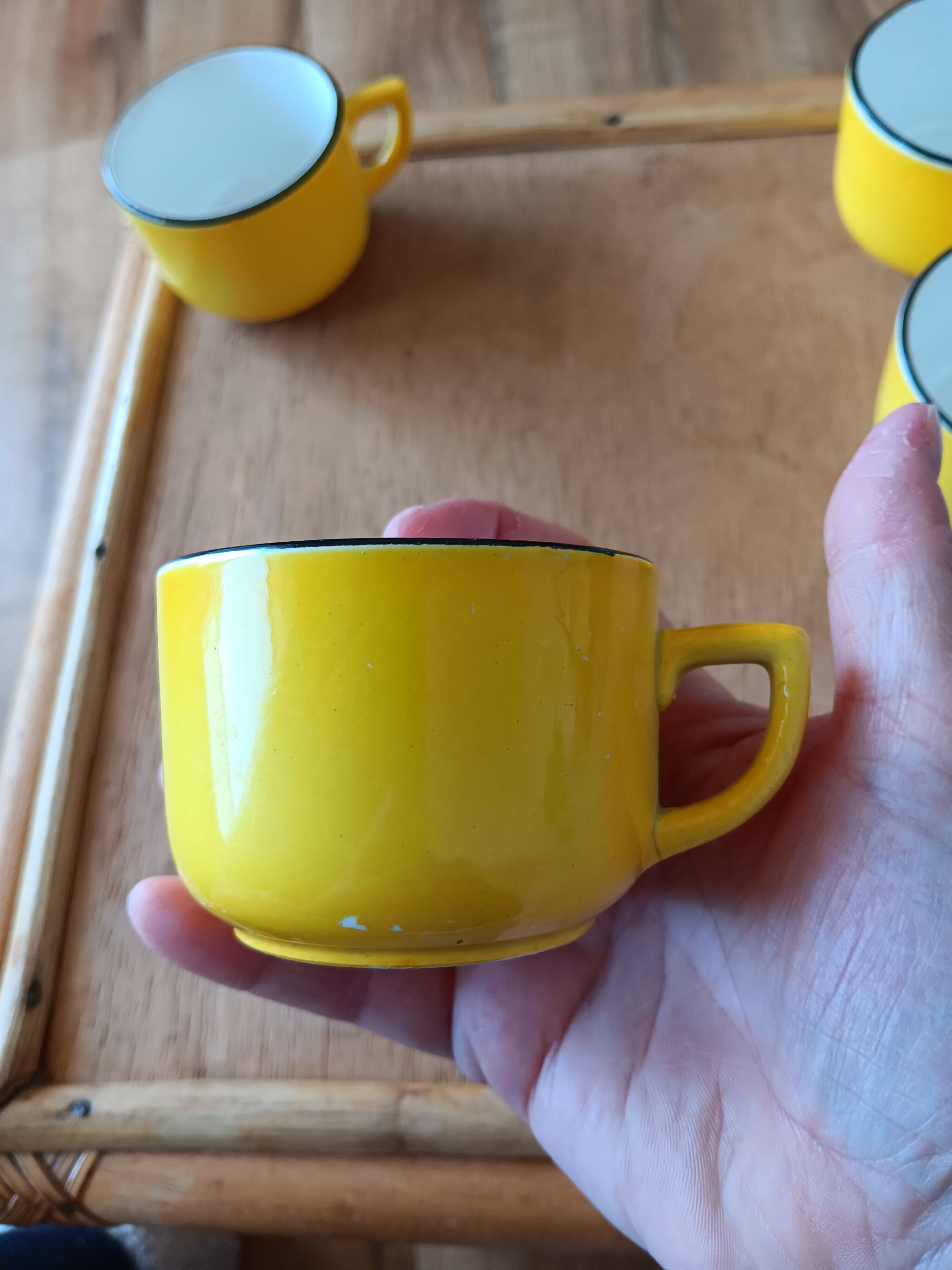 Antique coffee cups Digoin & Sarreguemines