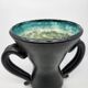 Jean Austruy Black Ceramic Ear Vase French 1950s Vintage