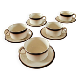 5 tasses et sous-tasses Boch La Louvière