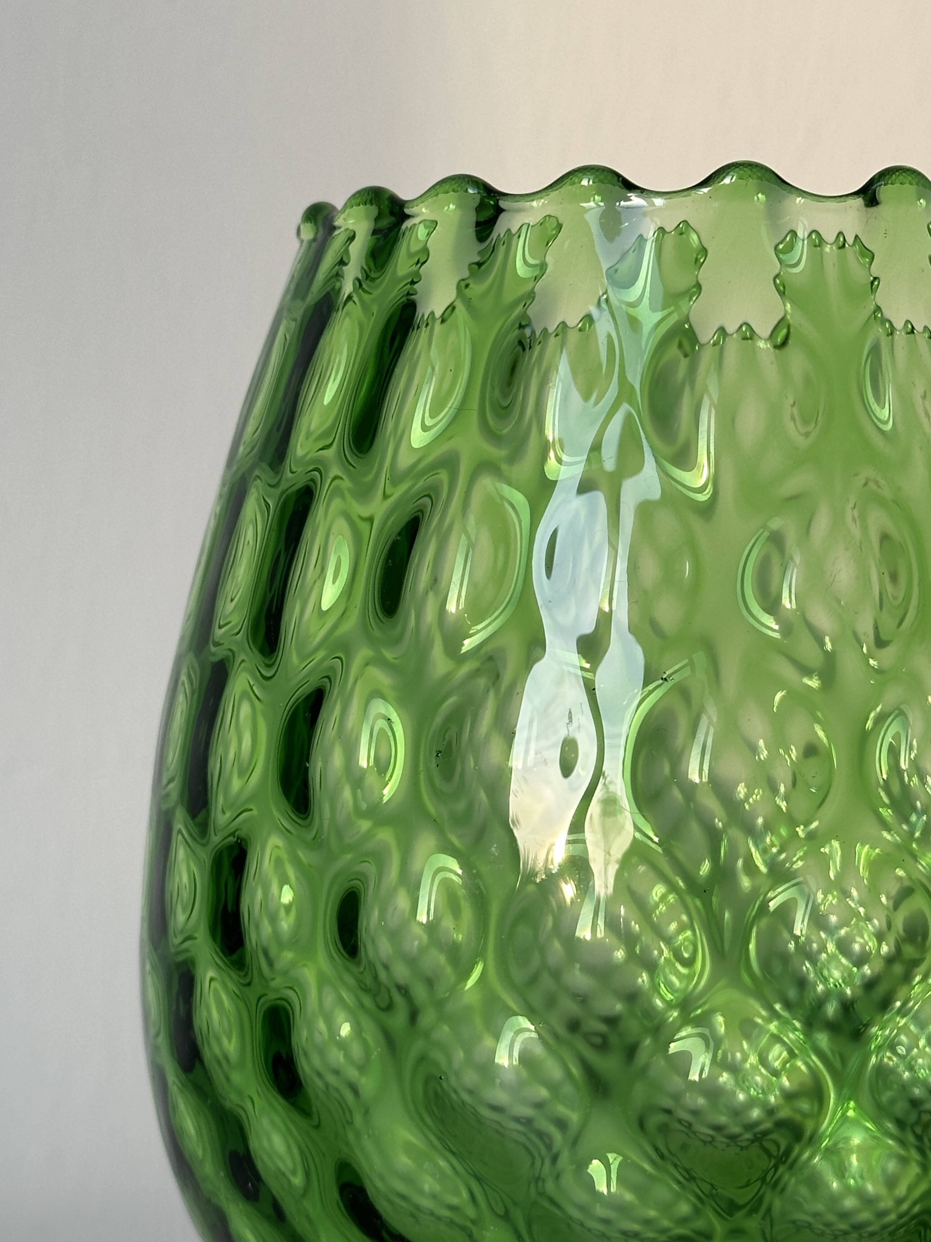 Large translucent green empoli vase