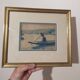 Aquarelle encadrée signée marine paysage