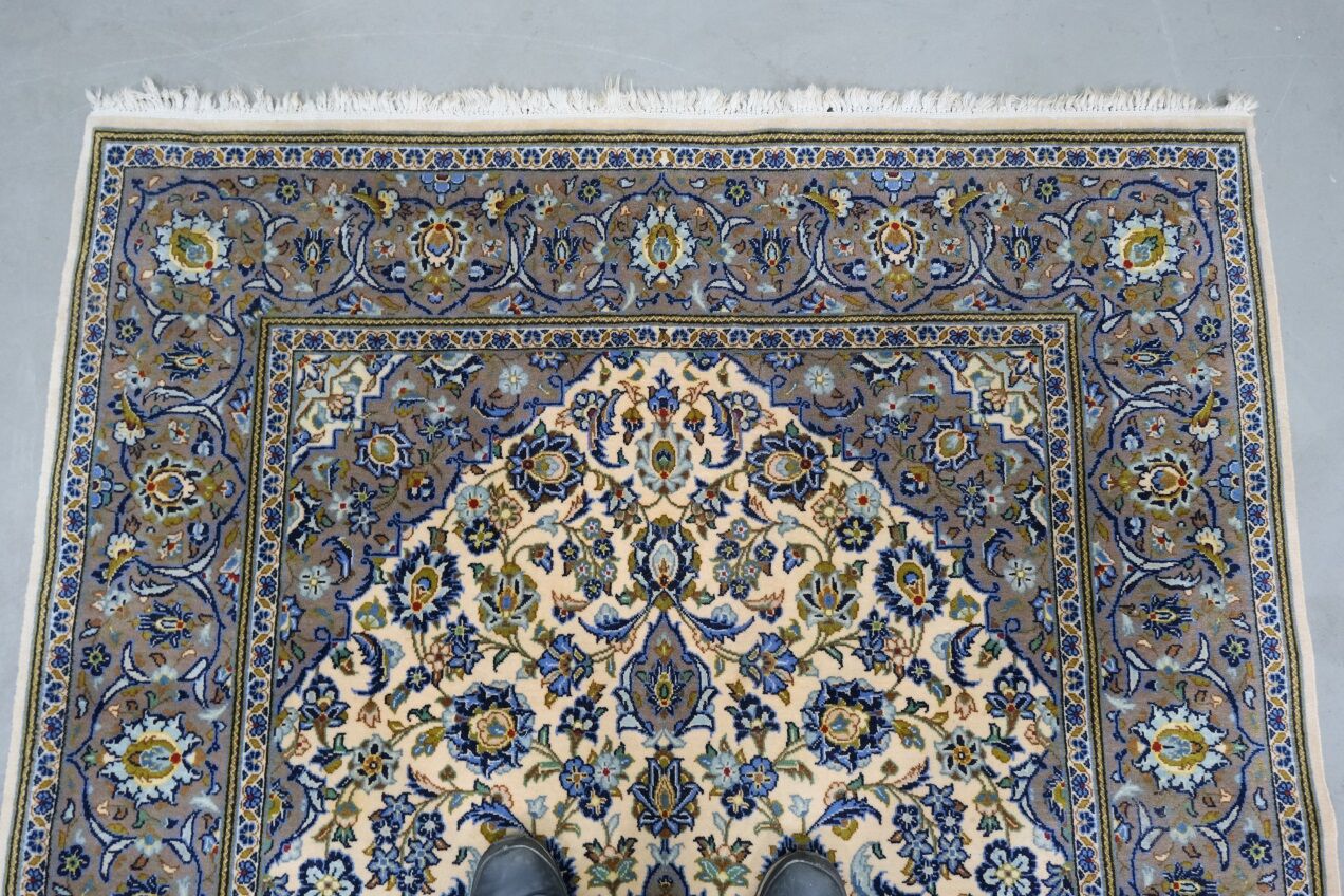 Vintage persian hand-woven keshan carpet ,240x141