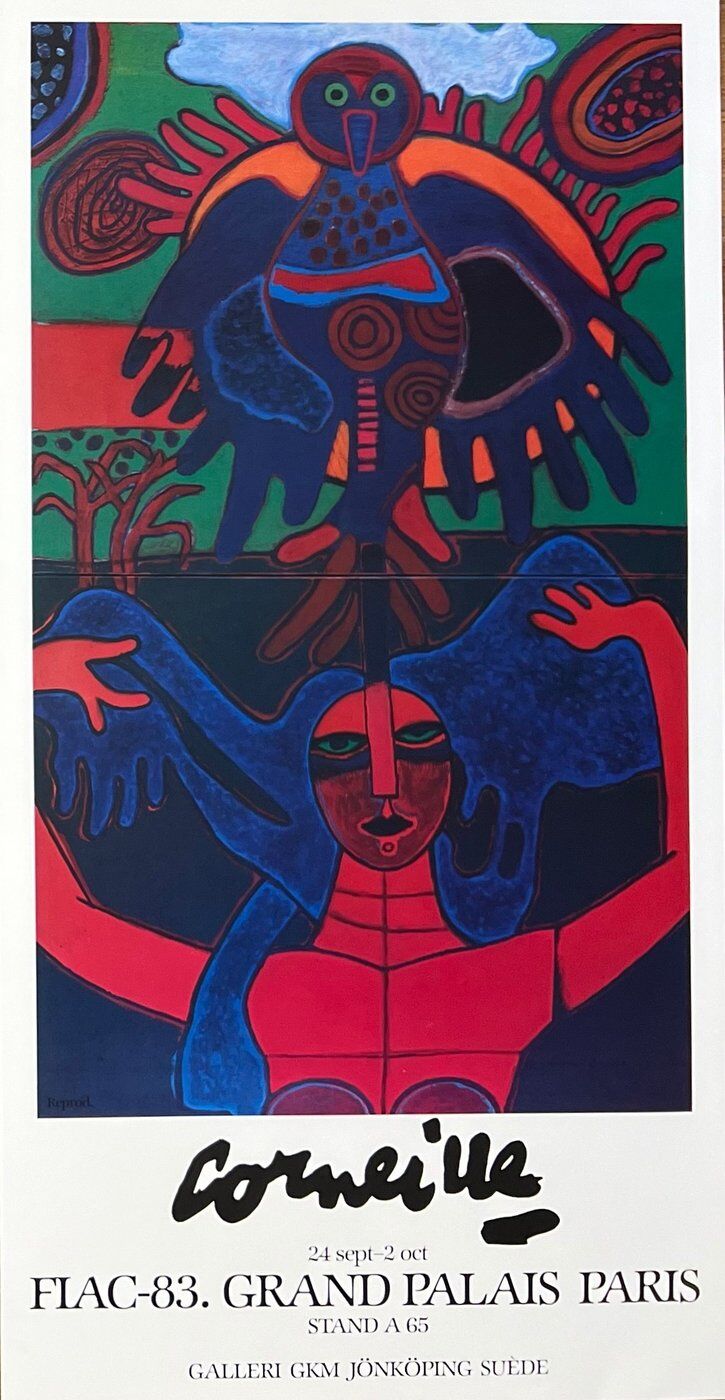 Guillaume Corneille (1922-2010) FIAC 1983 poster, with Atelier Corneille stamp on the back