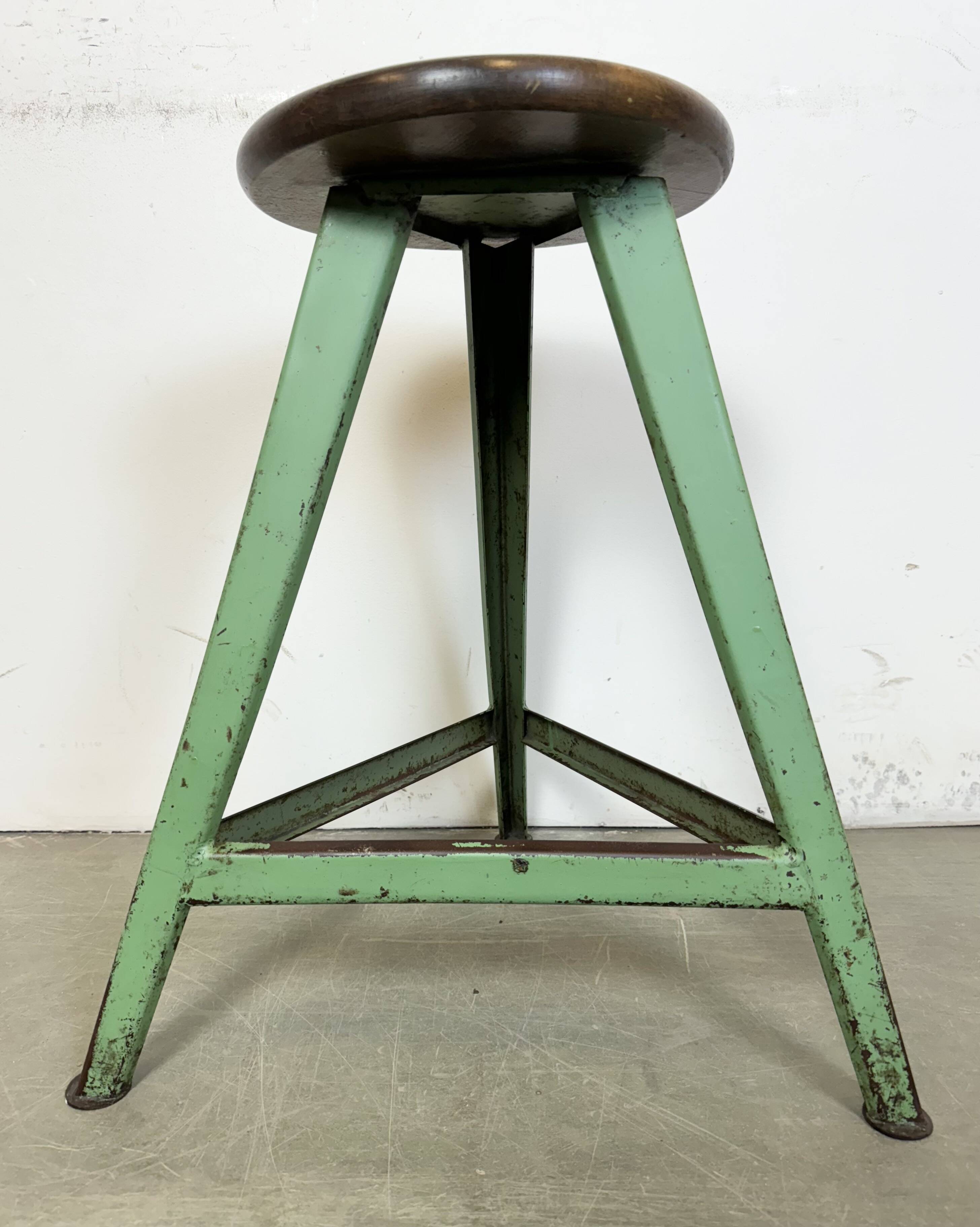 Green Industrial Workshop Stool, 1960s