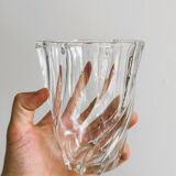 Small twisted glass vase, sleek modern design