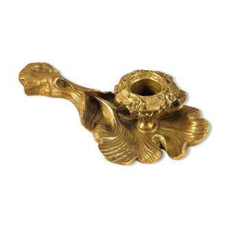 Golden bronze candlestick