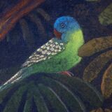 Painted canvas depicting lush nature. Contemporary work.