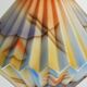 art déco glass PENDANT LIGHT airbrush pleated shape avantgarde design