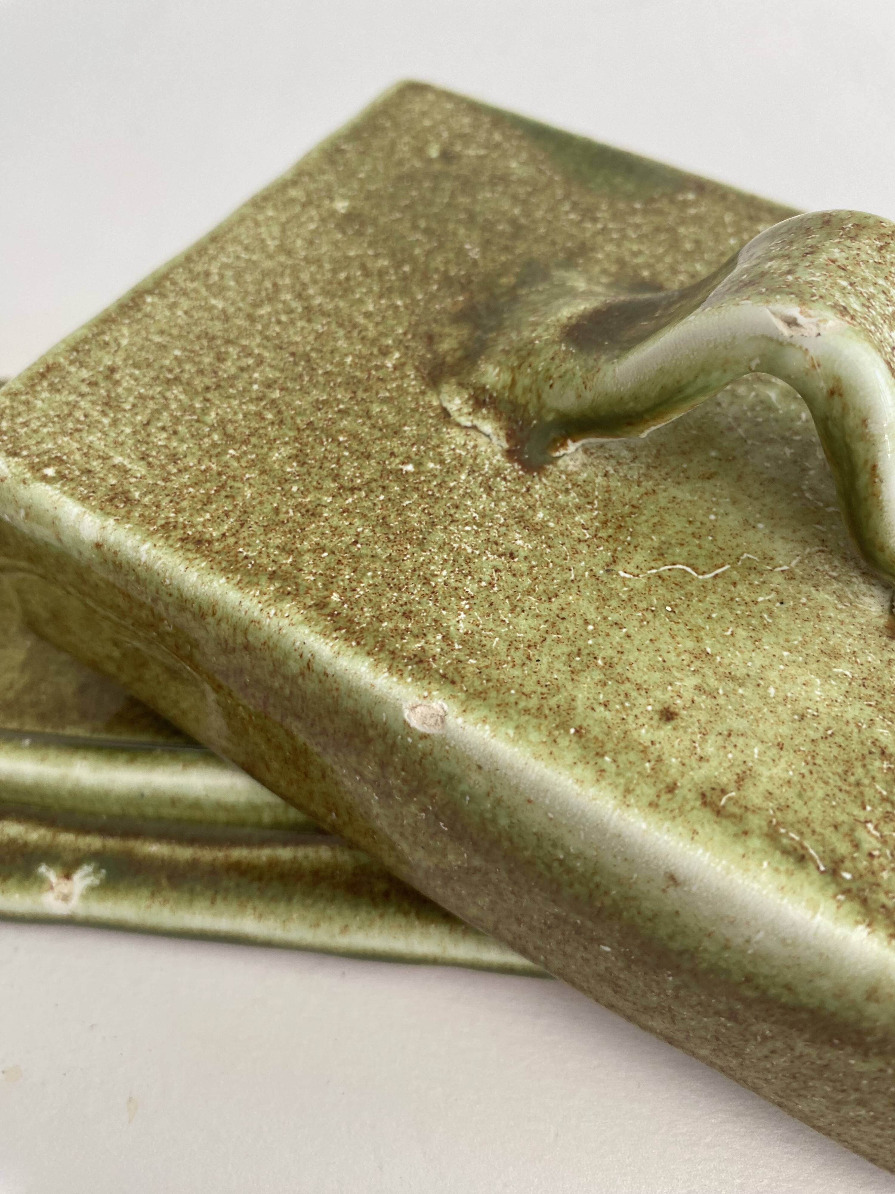 Glazed ceramic butter dish