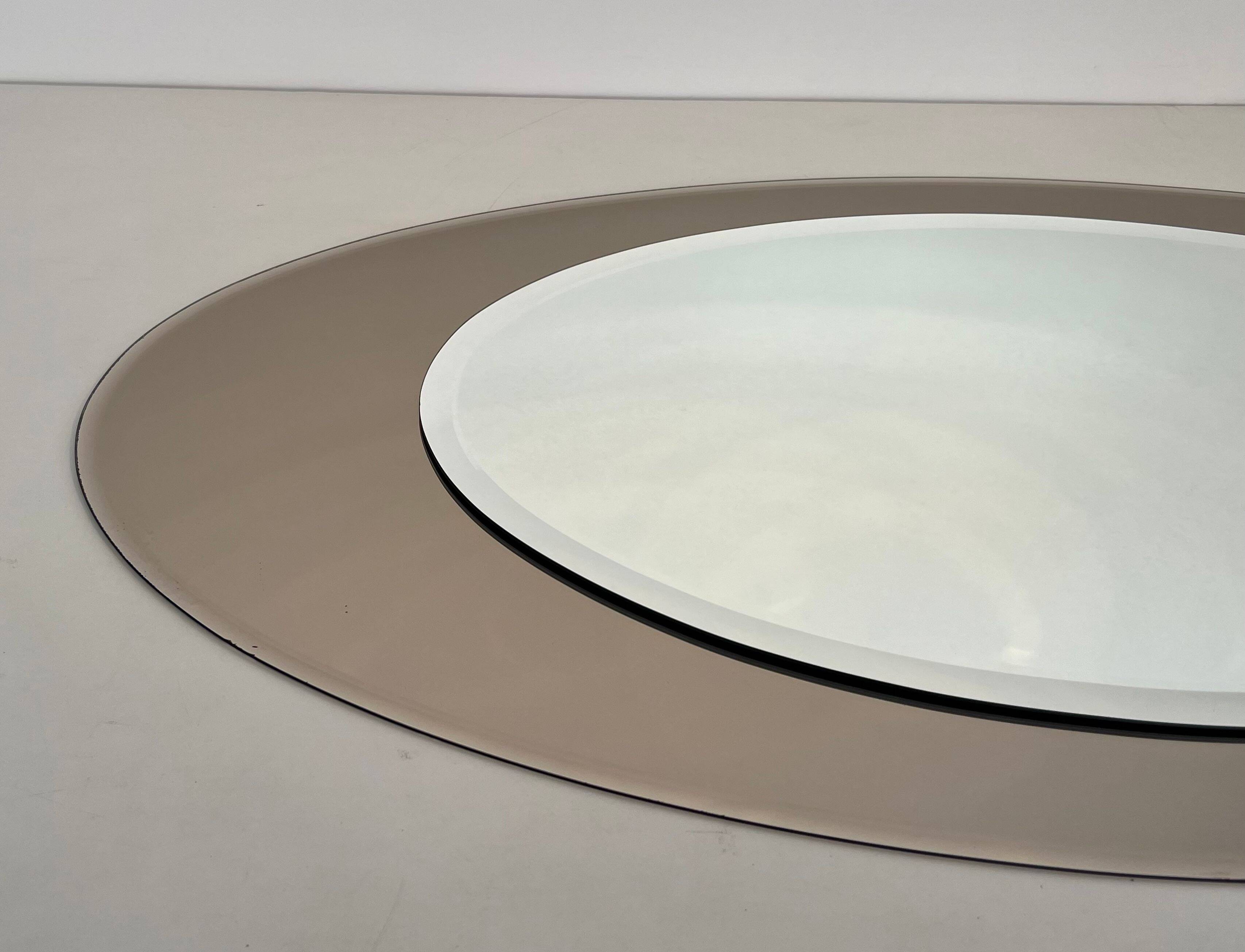 Miroir ovale de Fontana Arte, vers 1970