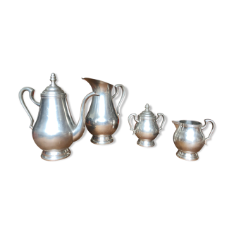 Old handmade coffee and tea service wisna indonesia silver metal