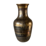 Vase en céramique métallescente or et marron art déco de l. brisdoux