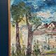 Original Mid Century Swedish Oil On Panel – “Cottage Between Trees” By Stig Allan – Vintage & Framed