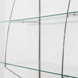 Wall rack 'sail' in chrome and glass