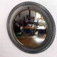 Miroir rond années 50 en métal et laiton
