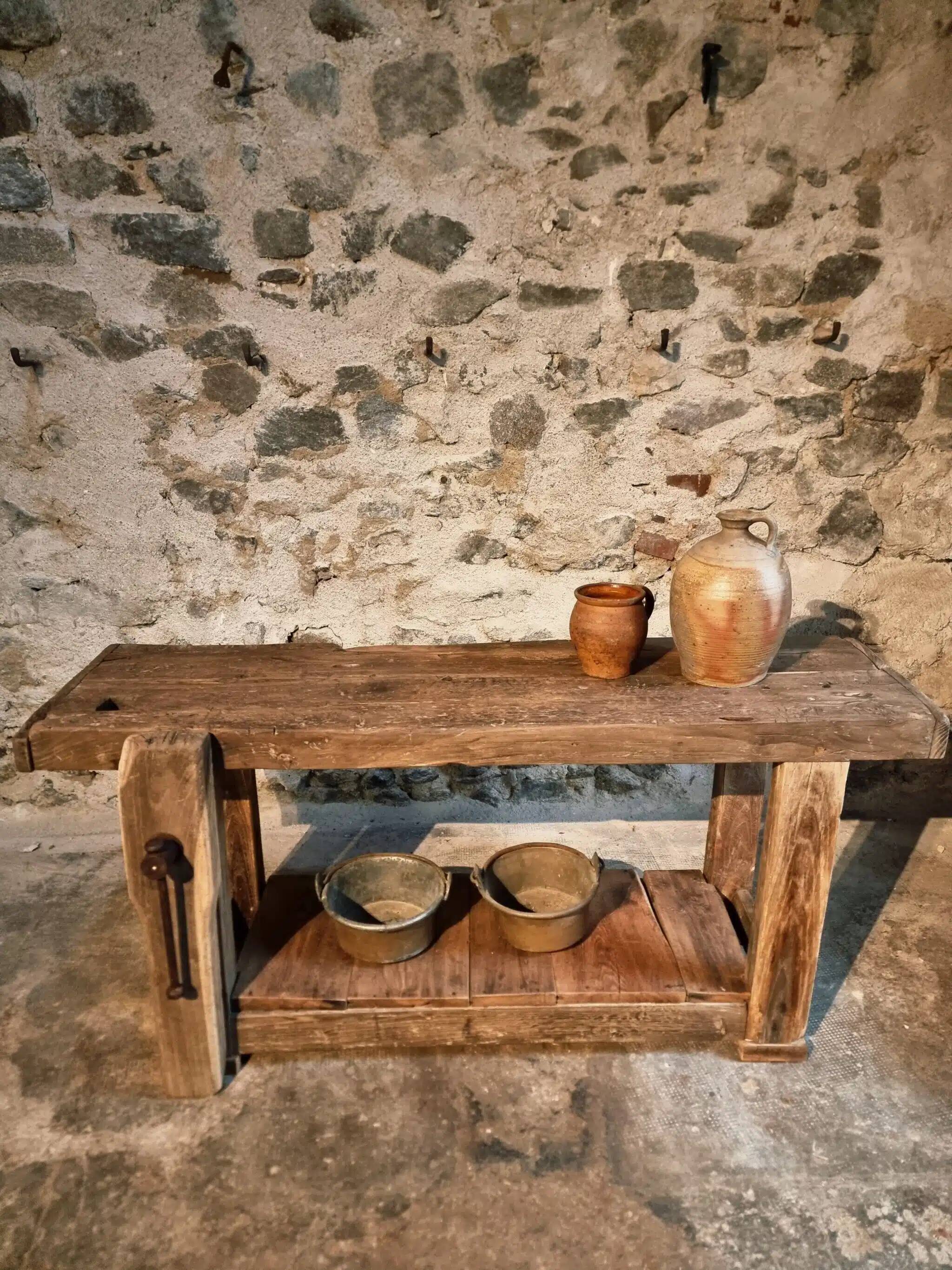 Antique oak workbench, circa 1900