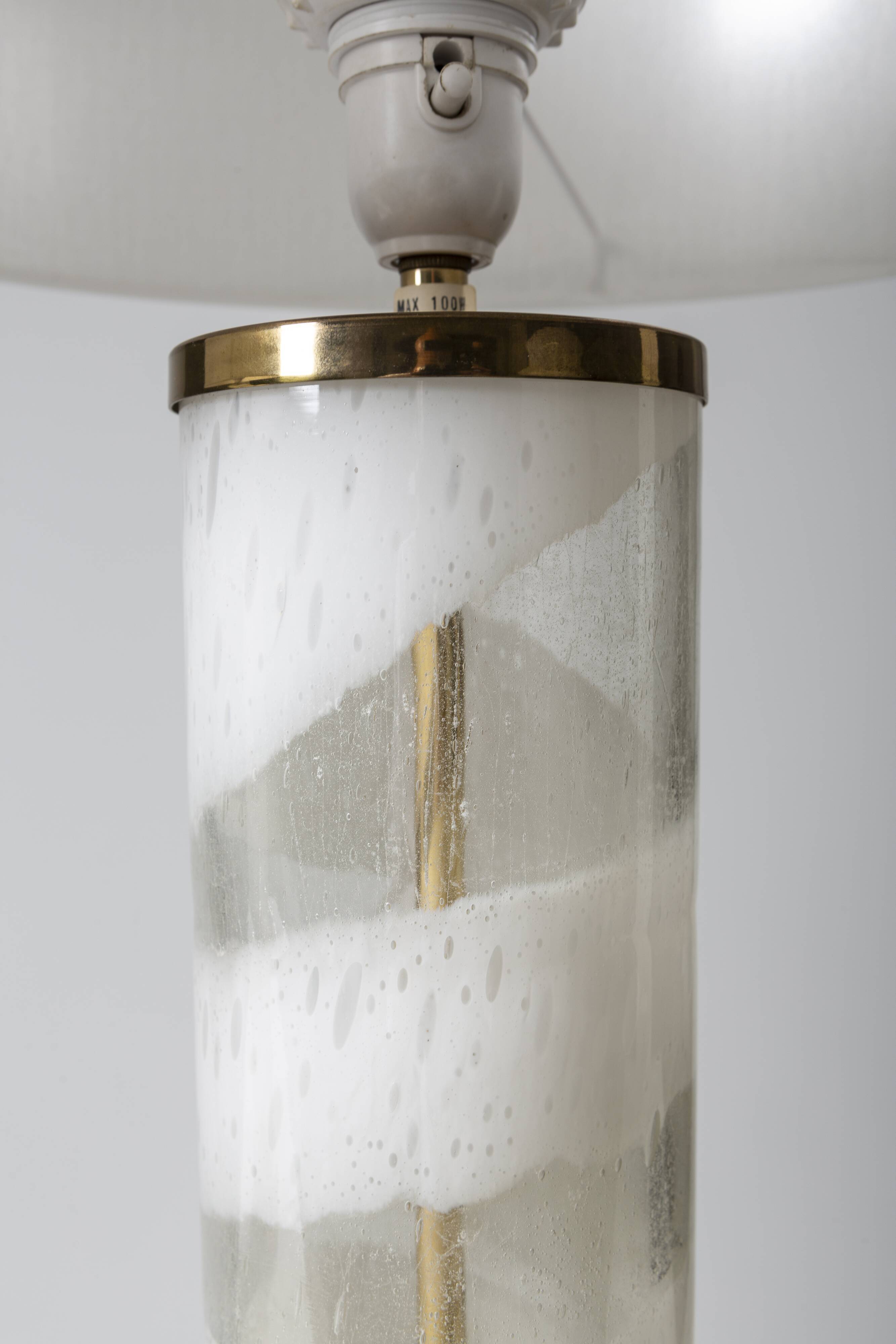 Pair of glass lamps by Bergboms Sweden 1970s