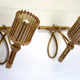 Pair of Louis Sognot rattan sconces