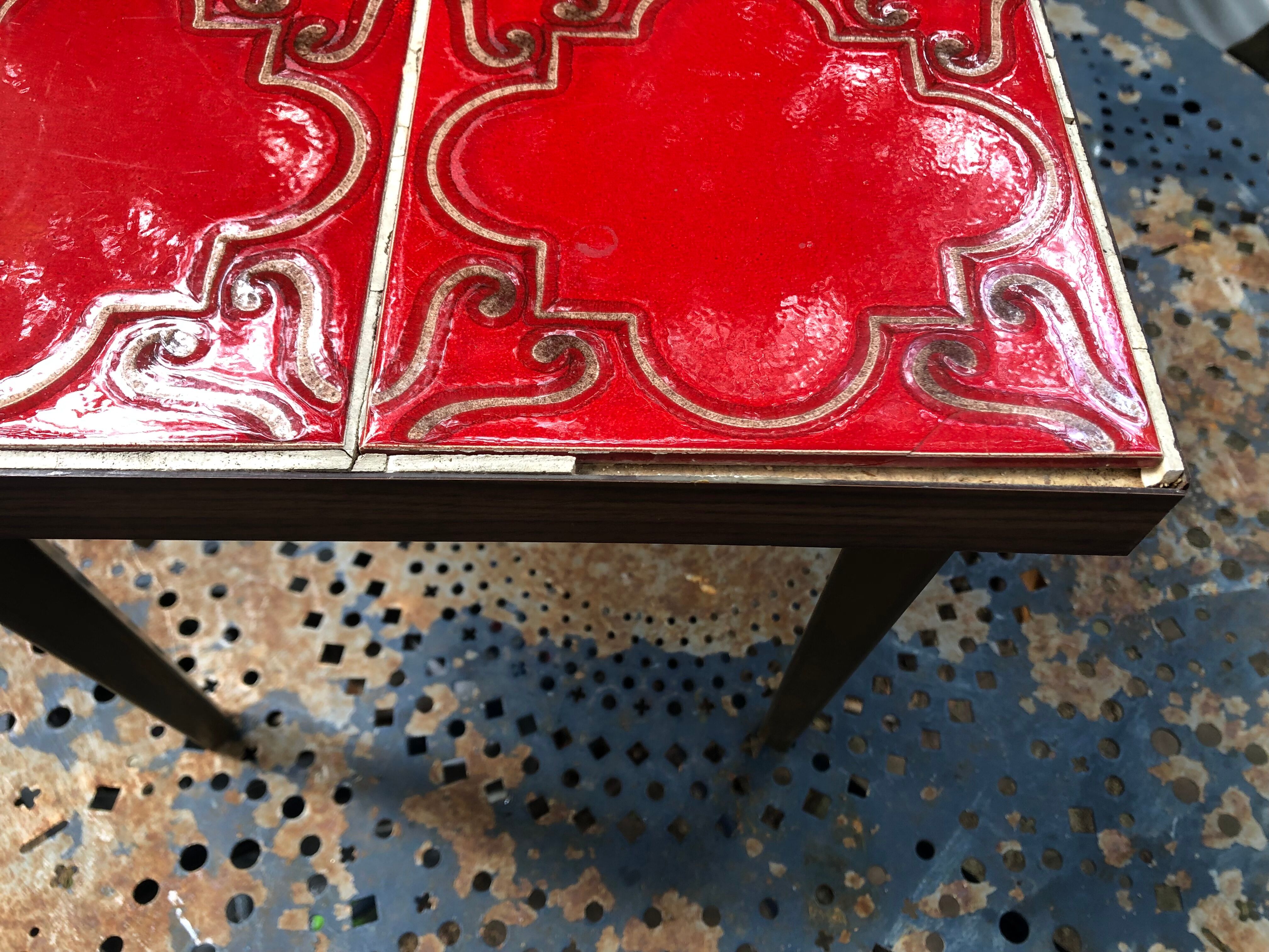Vintage tiled square coffee table 60s/70s