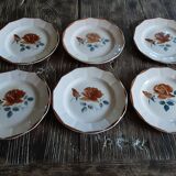 Set of 6 old dessert plates Digoin sarreguemines