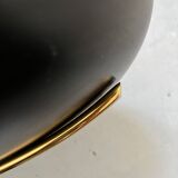 Black metal and brass arc pendant light "Les Activités" by Lucien Gau, Paris 1960