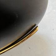 Black metal and brass arc pendant light "Les Activités" by Lucien Gau, Paris 1960