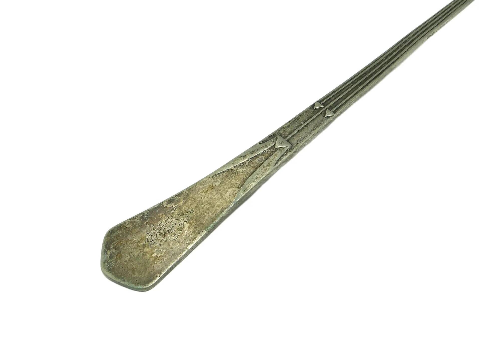 Art Nouveau soup ladle, silver-plated alpacca, Kummer, Poland, 1920s.