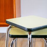 Pair of yellow formica stools, 1970