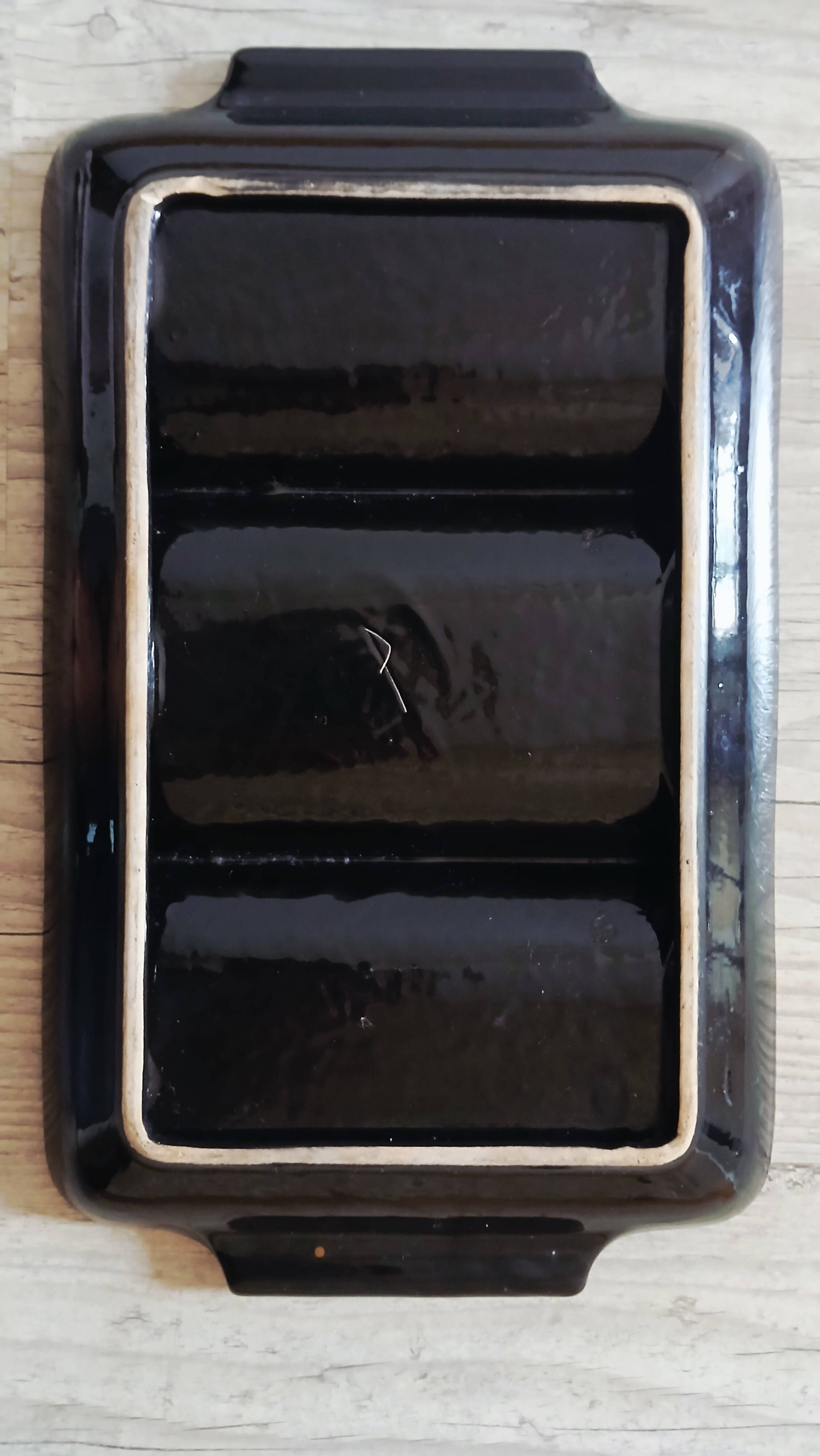 Vintage ceramic dish with 3 compartments and flower decor